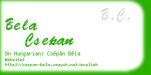 bela csepan business card