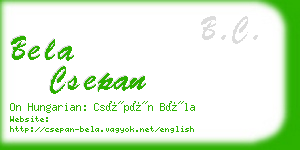 bela csepan business card